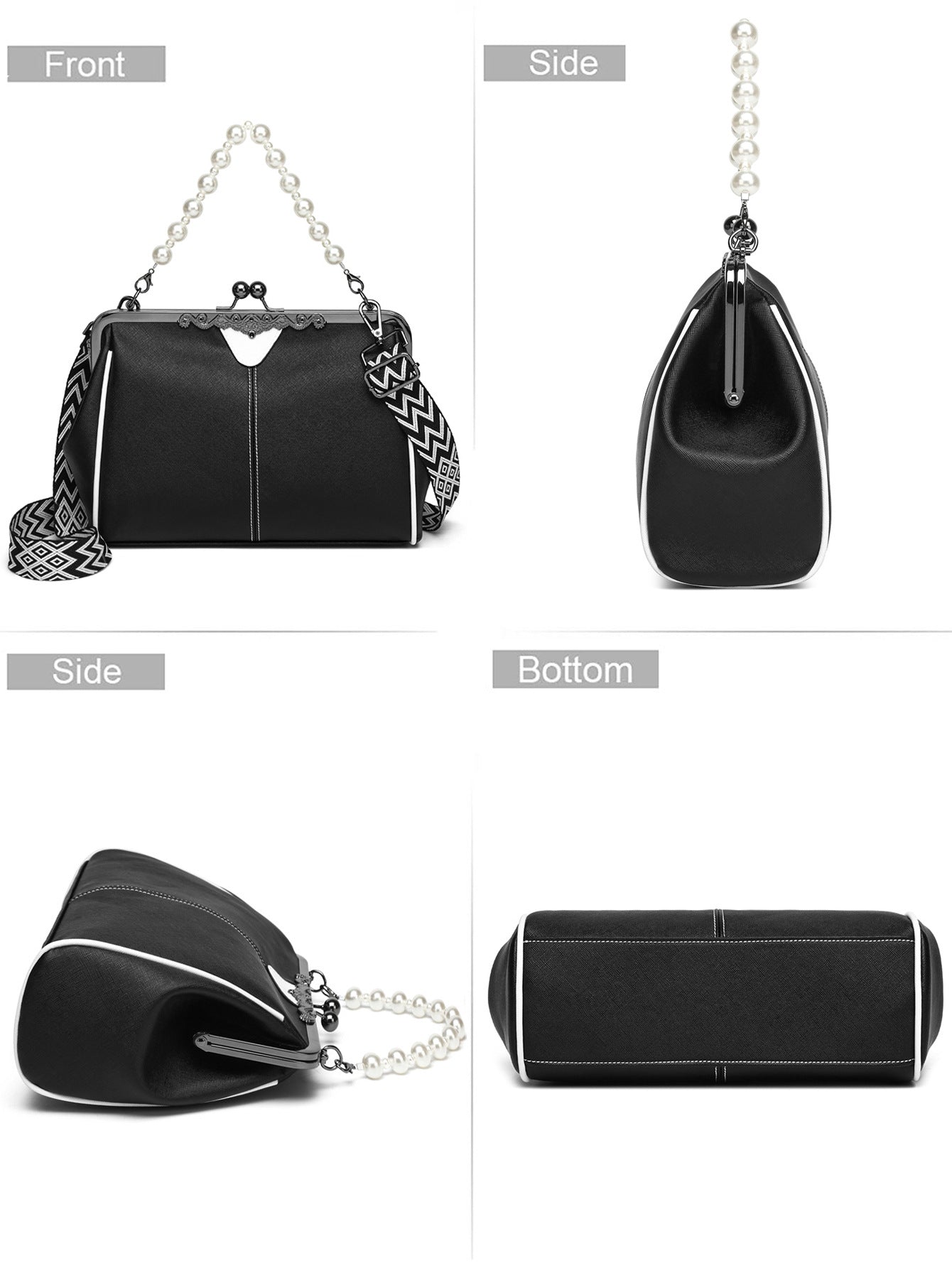 Bootara Women's British Vintage Oversized Bag – Multi-Way Shoulder/Tote Bag with Clip Closure