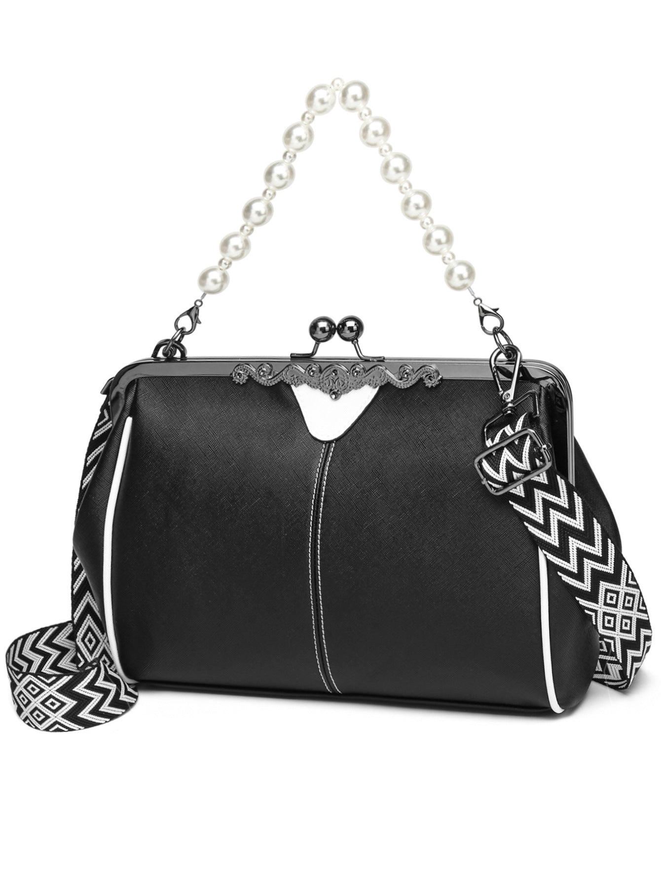 Bootara Women's British Vintage Oversized Bag – Multi-Way Shoulder/Tote Bag with Clip Closure