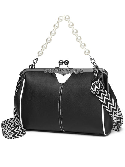 Bootara Women's British Vintage Oversized Bag – Multi-Way Shoulder/Tote Bag with Clip Closure