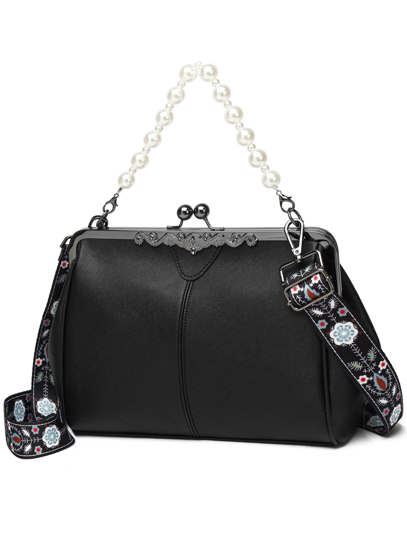 Bootara Women's British Vintage Oversized Bag – Multi-Way Shoulder/Tote Bag with Clip Closure