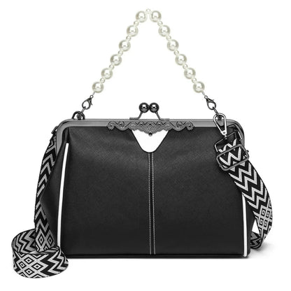 Bootara Women's British Vintage Oversized Bag – Multi-Way Shoulder/Tote Bag with Clip Closure