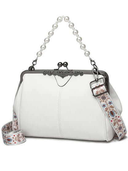 Bootara Women's British Vintage Oversized Bag – Multi-Way Shoulder/Tote Bag with Clip Closure