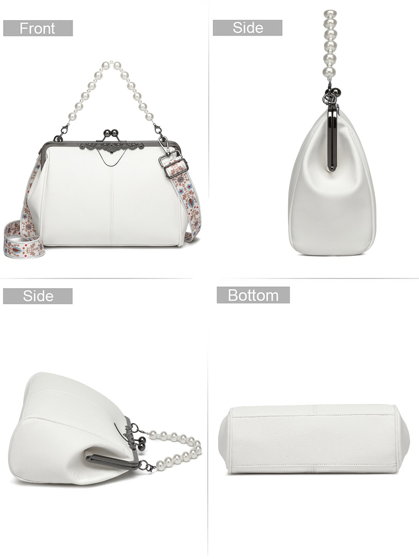 Bootara Women's British Vintage Oversized Bag – Multi-Way Shoulder/Tote Bag with Clip Closure