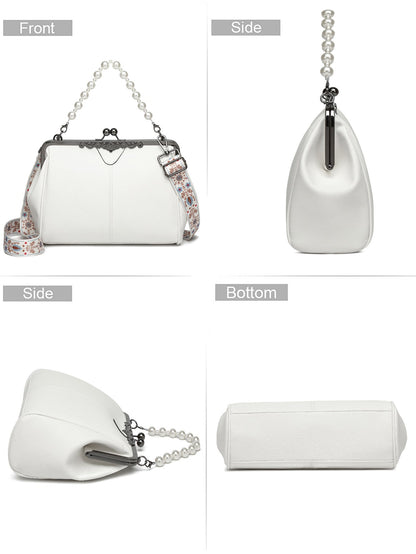 Bootara Women's British Vintage Oversized Bag – Multi-Way Shoulder/Tote Bag with Clip Closure