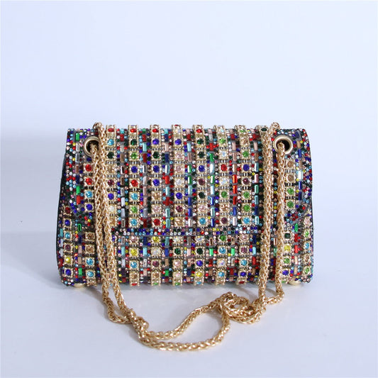 Bootara Women's Crystal-Embellished Evening Clutch – Women’s Adjustable Chain Strap Shoulder Bag for Galas, Parties & Luxury Events