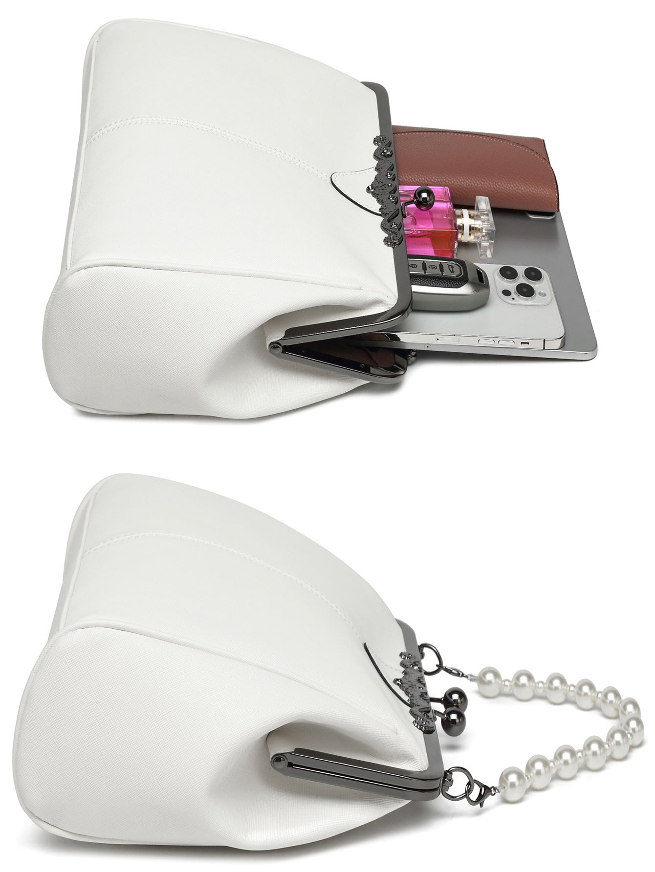 Bootara Women's British Vintage Oversized Bag – Multi-Way Shoulder/Tote Bag with Clip Closure