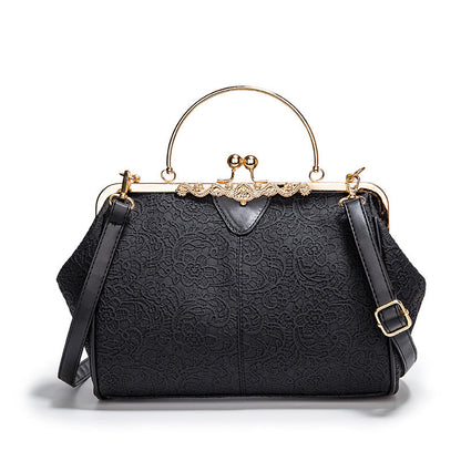 Bootara Women's British Vintage Oversized Bag – Multi-Way Shoulder/Tote Bag with Clip Closure